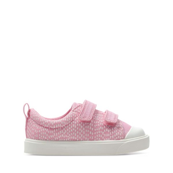 Clarks Girls City Flare Lo Toddler Canvas Pink | CA-4635120